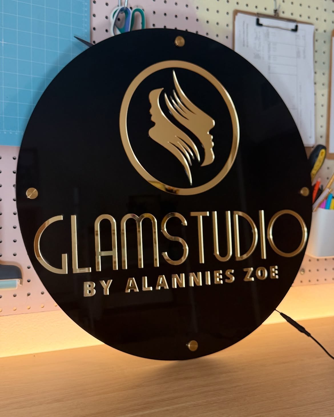 Premium Edge-Lit Corporate Branding & Faux-Neon Acrylic Business Display Suite