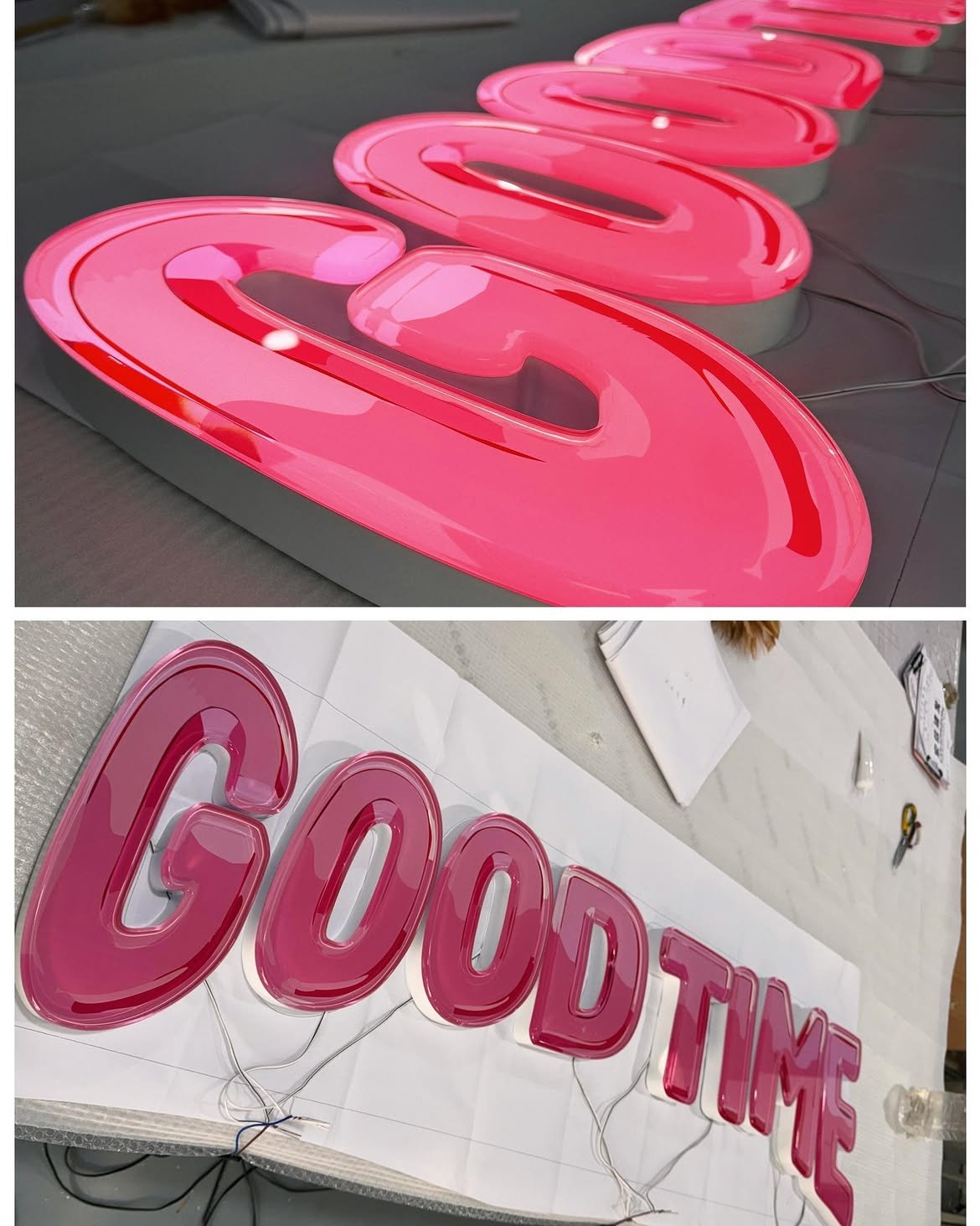 Rose-Pink Jelly Acrylic 3D Channel Letters & Faux-Neon Edge-Lit Retail Signage